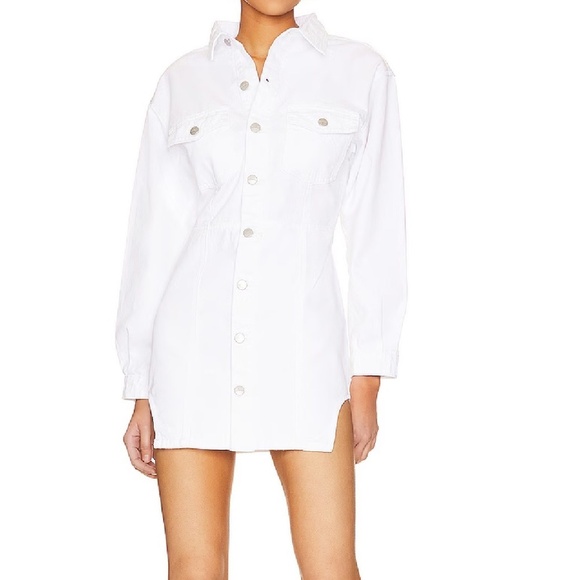 Superdown New Holland Denim Dress White Button Front Size Small - Picture 1 of 15